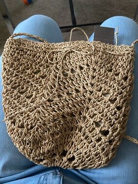 Handwoven Crochet Tote Bag in Natural Tan